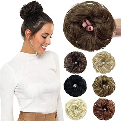 Rosebud Hair Bun Extensions Messy Donut Synthetic Chignon
