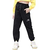 SANGTREE Girls & Womens Drawstring Cargo Jogger Pants,3 Years - Women 3XL