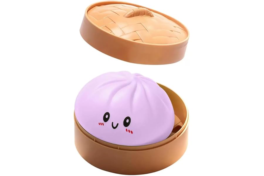 Dumplings Squishy Mystery Dumplings Squishy Stress Balls Fidget Sensory Toy Soft Squeeze Decompression Dough (Purple)