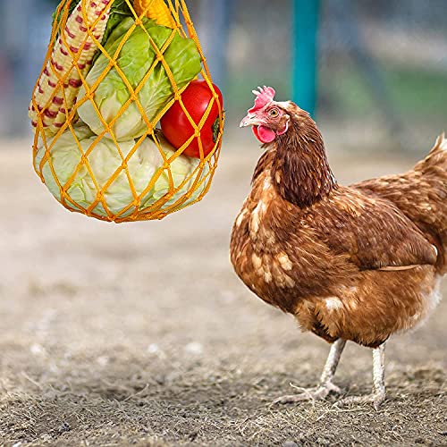Locopeas 2pcs Hühner Obst und Gemüse Fütterungs Netzbeutel, Hähnchen Fruchthalter Hühner Hängendes Spielzeug, für Hens… – Bild 8