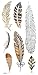 Gold & Silver & Black feather design Metallic Temporary Tattoos, tattoo Size: 6.69x3.94 by LuTech