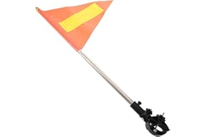 SAFIGLE Reflective Wheelchair Safety Flag with 1.6m Telescopic Stainless Steel Pole, Orange Triangle
