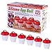 Egg Cooker Hard & Soft Boiled Maker Set 6 Packs, Nonstick Silicone Eggs Boiler Cookers without Egg Shell