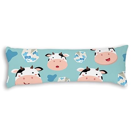 Amazon Com Veronicaca Cow Blue Custom Cotton Body Pillow Covers