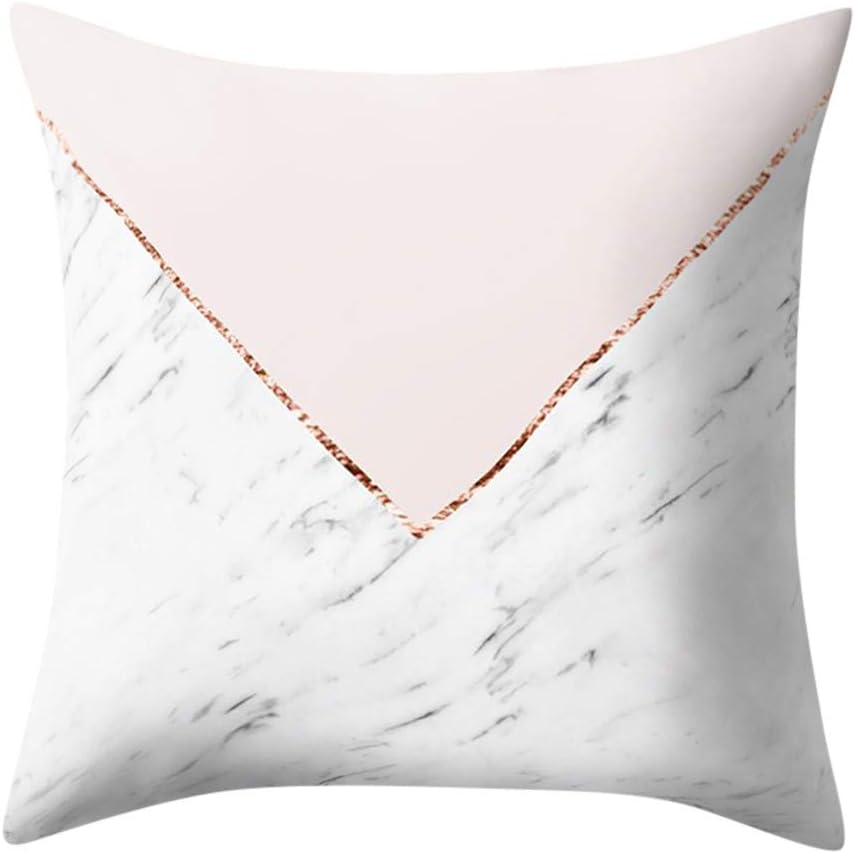 45cm*45cm Pillowcases, Geometric Marble Texture Print Multicolor Square Throw Sofa Pillow Case Decorative Car Cushion Cover (P)
