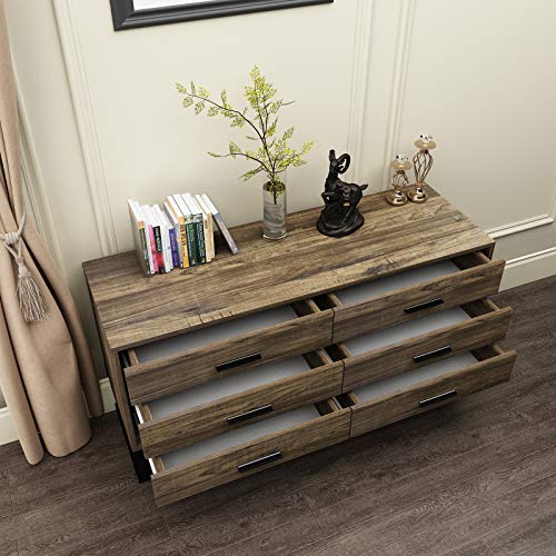 image for DlandHome Wood Dressers 47.2 inches Storage Cabinet with Drawers Conso