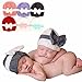 Highpot Newborn Baby Boy Girl Knitted Wool Bow Beanie Crochet Winter Warm Hat (Dark Gray)