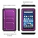 Fintie Impact Resistant Case for Amazon Fire (Previous 5th Generation, 2015 7 inch) - [CaseBot Tuatara] Rugged Unibody Hybrid Full Protective Bumper Cover with Built-in Screen Protector, Purple