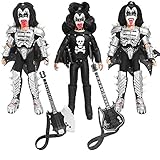 KISS 8 Inch Action Figures Series: Set of Three Demon Figures With 2 Bass Guitar Accessories