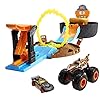 Hot Wheels Monster Trucks Stunt Tire Play Set Opens to Reveal Arena with Launcher, 1 Hot Wheels 1:64 Scale Car & 1…