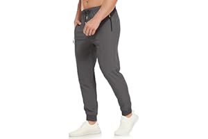 SPOSULEI Mens Joggers Lightweight Athletic Hiking Pants Quick Dry Running Track Gym Sweatpants with Zipper Pockets