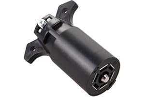 NEW SUN® Superior 7 Pin Trailer Plug, RV-Style 7 Way Flat Blade Connector Made by Cooper & Silver Color Plated, Heavy-Duty, Weatherproof & Anti-Rust Reliable 7 Prong Trailer Wiring Tow Plug