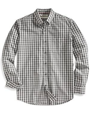 Men's Standard-Fit Long-Sleeve Gingham Slub Shirt