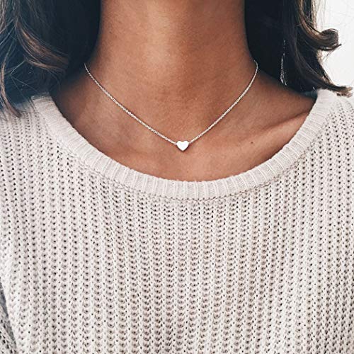 image for Shegirl Heart Choker Necklace Delicate Love Necklace Pendant Necklace 