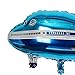 bouti1583 Airplane Helicopter Plane Shaped Foil Balloon 32 Inch, Pack of 3 Party Children Birthday Kids Favor Cartoon Decorations (Blue & Red)