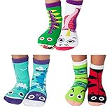 Ladybug & Caterpillar Cat & Dog, Panda & Koala Mismatched Kids Socks Pack Ages 4-8