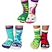 Funky Friends Mismatched Socks Kids Box - Ladybug and Caterpillar, Dragon and Unicorn, Dolphin and Fish Ages 4-8