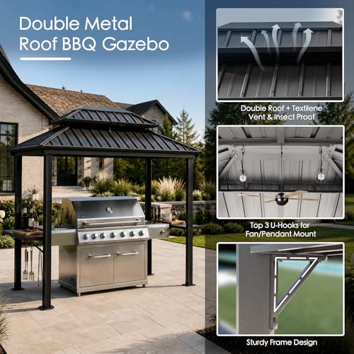 Kozyard KZBBQ 6x8 Hardtop Grill Gazebo Review: BBQ Shelter with Steel Roof & Shelves image 27