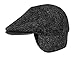 Folie Co. Medium 100% Wool Herringbone Winter Ivy Cabbie Hat w/Earflaps – Driving Hat Grey