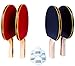 Looper Premium 4 Paddle 8 Ball Ping Pong Set & Easy-Store Case | 6 Star Table Tennis Racket | Top Tier Bat, Rubber, Sponge, and Solid Wood Grip | Best Pack for Youth to Professional ITTF Game Players
