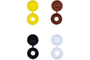 Tutuxio 400pcs Multi-Color Screw Covers Caps, Hinged Plastic Snap Washer Covers Flip Tops Fold Screw Snap Covers for Covering Screw Heads, Screw Protection Caps