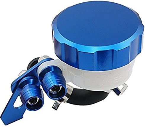 SCLMOTOR One Pc Universal Motorcycle Racing CNC Billet Front Brake Clutch Tank Master Cylinder Fluid Reservoir Oil cup Aluminum alloy+ plastic Blue