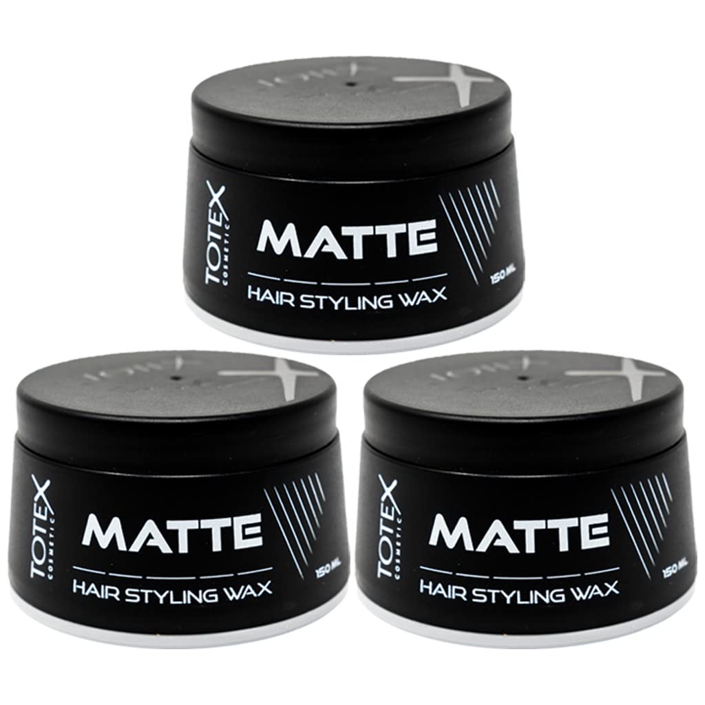 Totex Hair Styling Cream Wax Pack of 3 | Natural Matte Finish Hair Wax | Strong Hold Hair Defining Paste 3x150 ml | Professional Barber Styling Wax for Men & Women | Long Lasting Matte Look