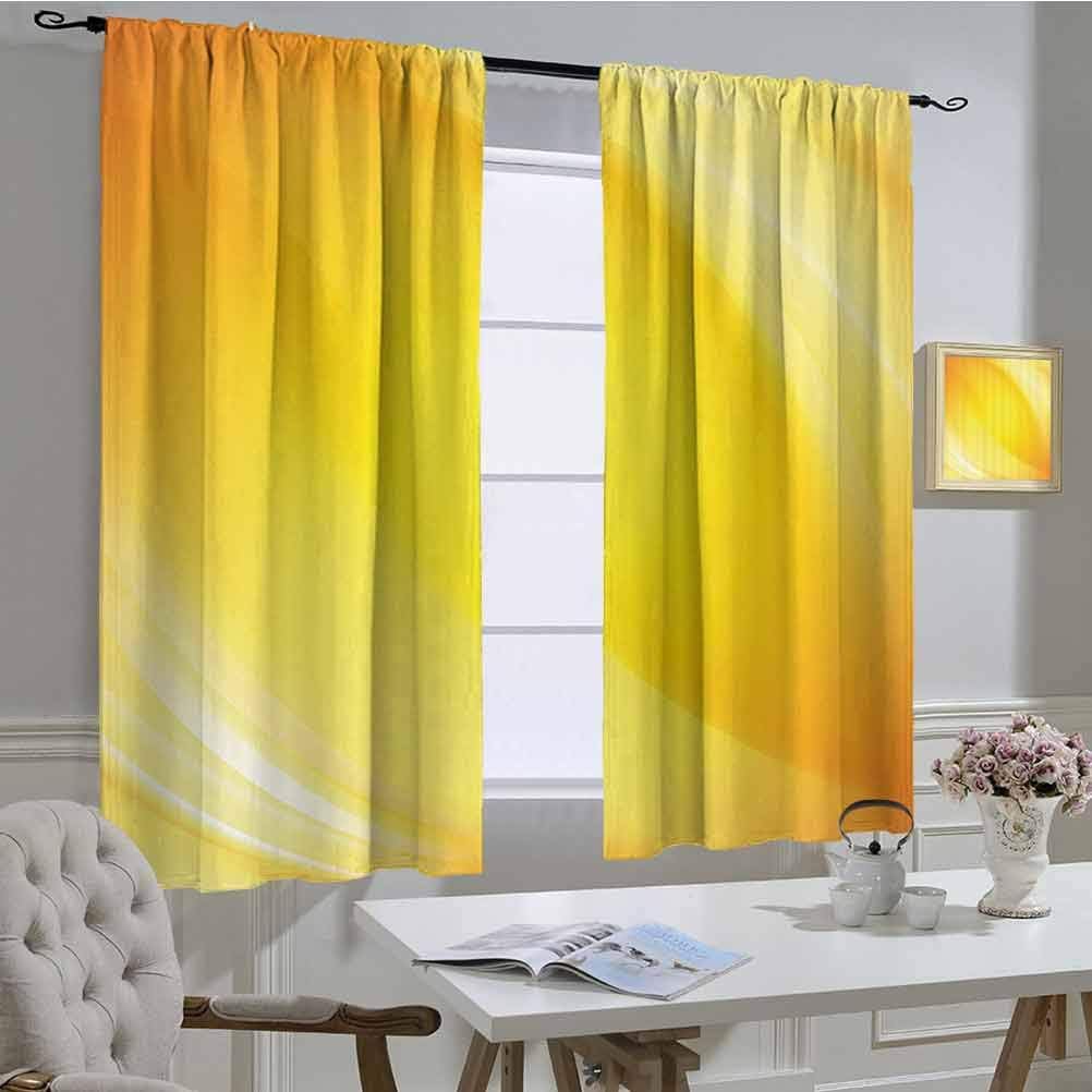 Hengshu Yellow Decor Blackout-Curtain irradia líneas de luz amarillas