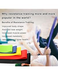 Namhyar - Bandas de resistencia con guía de instrucciones (idioma español no garantizado), bandas de entrenamiento para fitness, estiramiento, terapia física, yoga, quema de grasa y más, juego de 5
