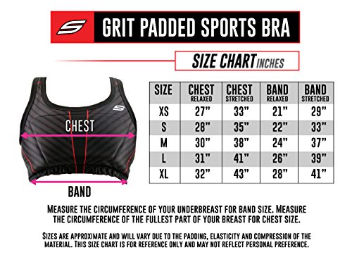 GRIT Women's Racerback Padded Sports Bra - High Impact Wire-Free Full Coverage Activewear for Paintball, Airsoft, Kickball, Dodgeball, and Gym Workout (Medium) Stealth Black