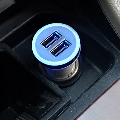 Dual-Port 3.4A Rapid USB Car Charger (White) for ZTE TEMPO X, ZTE BLADE FORCE, ZTE BLADE VANTAGE, ZTE CYMBAL LTE, ZTE MAVEN 3