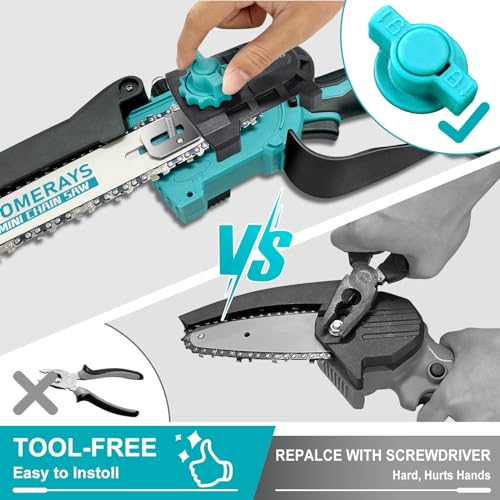 Mini Chainsaw with Battery 8000 mAh, 8 Inch & 6 Inch Mini Chainsaw Electric with Automatic Oiler and 2 x 4000 mAh Brushless Hand Chainsaw Battery for Garden Shears Loppers Wood Cutting