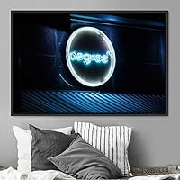 Framed Canvas Wall Art Illuminated Words 3D Industrial Inspirational Multicolor Neon Pop Art Quotes Typography Urban - 16x24 inches