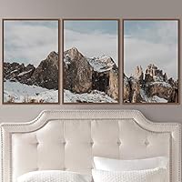 3 Piece Framed Canvas Wall Art Snow Mountain Landscape Canvas Prints Home Artwork Decoration for Living Room,Bedroom - 16