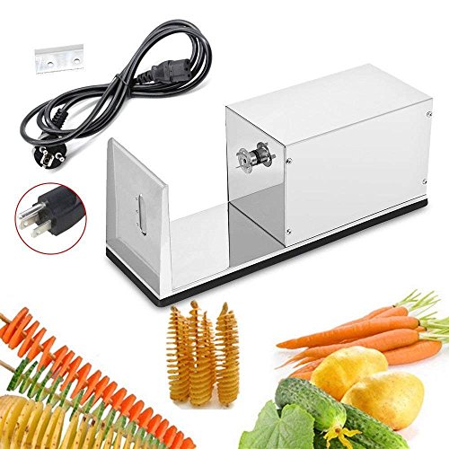 Potato Slicer, Commercial Automatic Electric Stainless Steel Spiral Potato Slicer Food Grade Stainless Steel Spiral Potato Cutter Twisted Spiral Zucchini Automatic Machine Tornado Potatoes Making