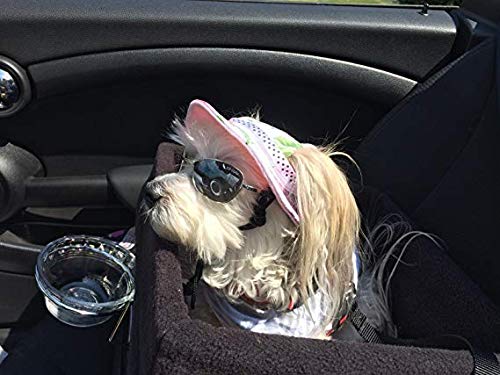 Leson Baseball Caps Hats with Neck Strap Adjustable Comfortable Ear Holes for Small Medium and Large Dogs in Ourdoor Sun Protection (M, Pink Princess) - Thumbnail 5