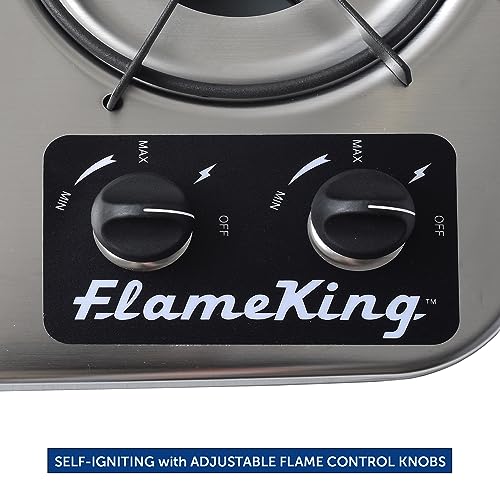 Flame King YSNHT600 2Burner Builtin RV Cooktop Propane Stove, 7200