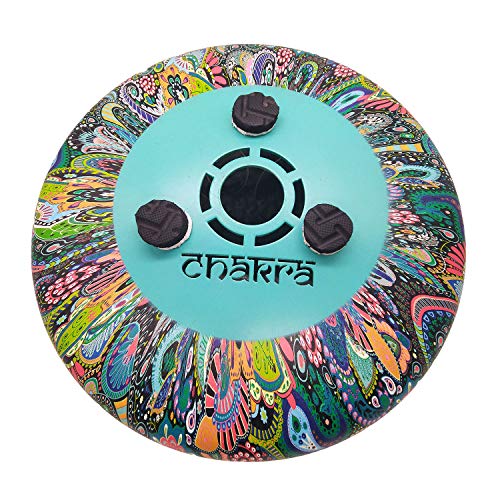 India Meets India 10 Inch OM Tongue Drum Tank Drum Steel Percussion Hangpan Drum Hand drum Musical Instrument with Bag and Mallets Stick (Multicolor)