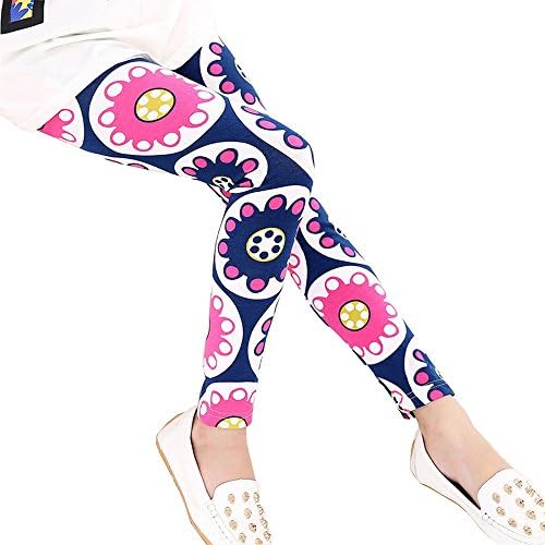 Baby Kids Childrens Printing Flower Toddler Classic Leggings Girls Pants (11, E)