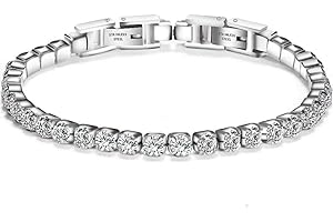 Jude Jewelers Stainless Steel Cubic Zircon Eternity Wedding Statement Strand Link Bracelet