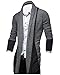 TAM WARE Mens Classic Fashion Marled Open-Front Shawl Collar Cardigan TWGG1308-GRAY-US L