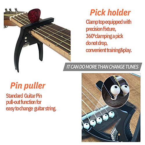Guitar Capo,TANMUS 3in1 Zinc Metal Capo for Acoustic and Electric