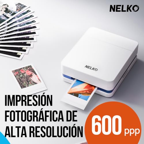 Nelko PP01 Portable Photo Printer with 100 Sheets Paper and Ink Cartridge, Instant Photo Printing for iOS/Android, Mini Pocket Size Printer with Editing App | Impresión en color, edición de aplicaciones con filtros / marcos, para viajes, artesanías, regalos personalizados