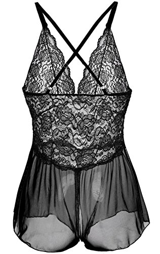 Cotyledon-Women-Lingerie-Open-Crotch-Leotard-Teddy-Nightwear-Lace-Chemises-Babydoll-Miniskirt-FBA
