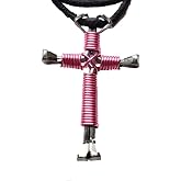 Light Pink Hand Made Horseshoe Nail Cross Necklace Made in the USA