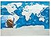 Scratch Off World Map By Trip Fix: Personalized Travel Poster, Blue And Silver Colored, Detailed And Educational Adventure Tracker, Divided USA States, Unique Gift, Home Decor, Geography Teacher Tool