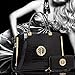 Women Fashion Satchel Handbags with Wallet Designer Briefcase Purse Large Tote Bag Shoulder Bag for Ladies (04-6900-Black)