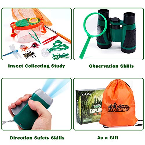 Forscherset Entdecker für Kinder Entdeckerspielzeug Outdoor Adventurer Explorer Set mit Lupe Fernglas Schmetterlingsnetz… – Bild 5