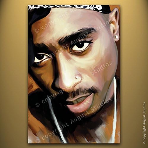 TUPAC 2pac Rap hip hop Artist Signed Canvas Art Print (Medium 26" x 16")