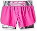 adidas Big Girls' 2 in 1 Short, Shock Pink/Black White Motion Print, Medium/10-12